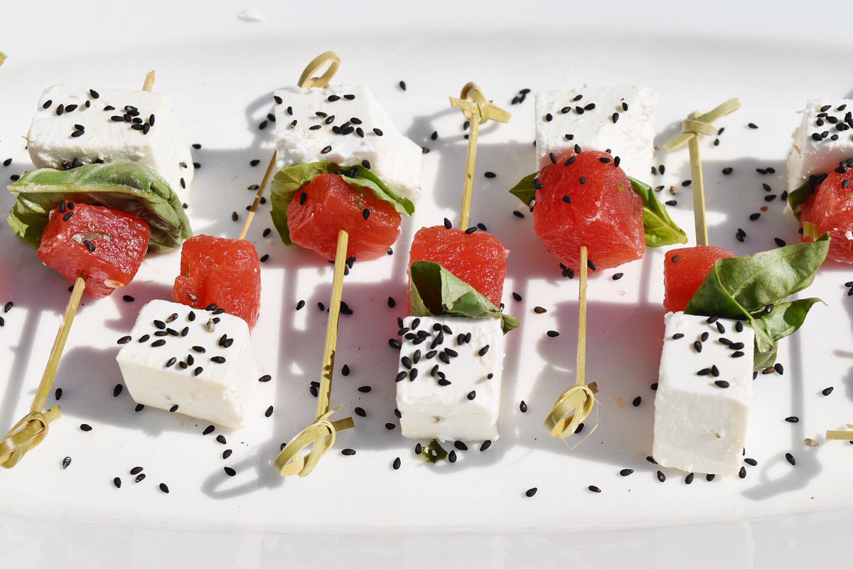 TOCateringShow's tweet photo. Compressed Watermelon w/ Black Sesame, Feta &amp; Basil! Gorgeous summer treat @partsnlabour! https://t.co/Y0LtJHc5j0