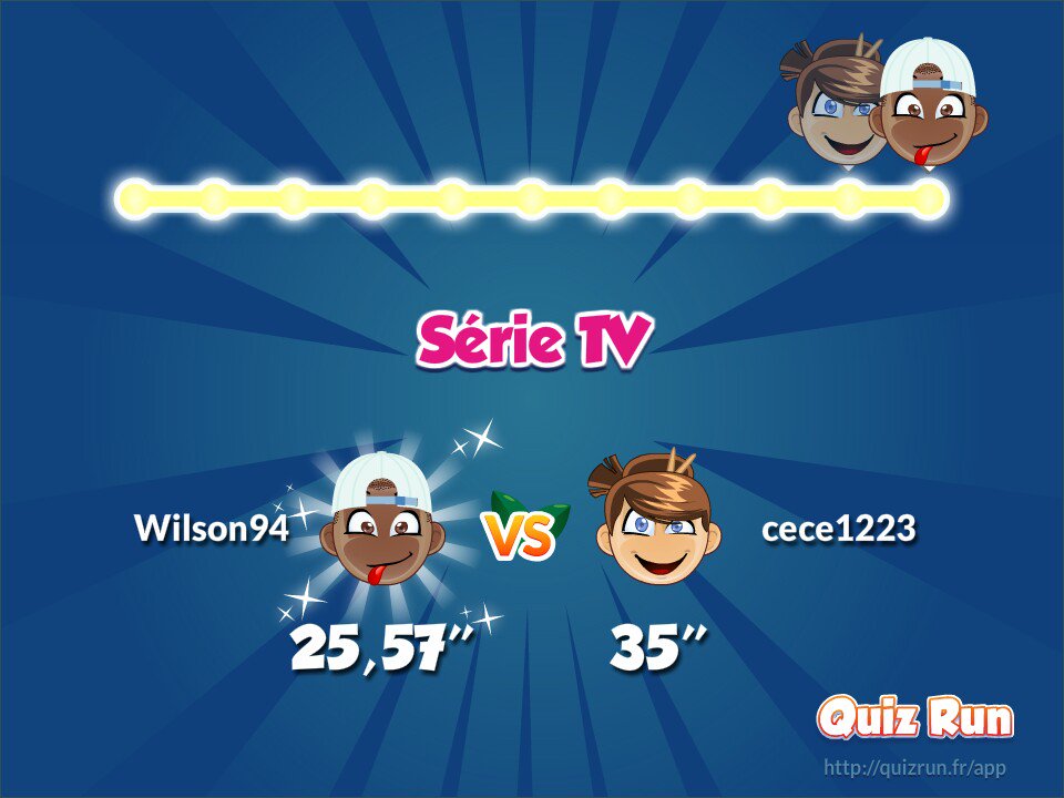 wilson0903's tweet photo. J'ai battu Celia Fonseca sur Quiz Run. Mon nom d'utilisateur est Wilson94 https://t.co/iwWFEdXKSQ https://t.co/64ekXOUCyL