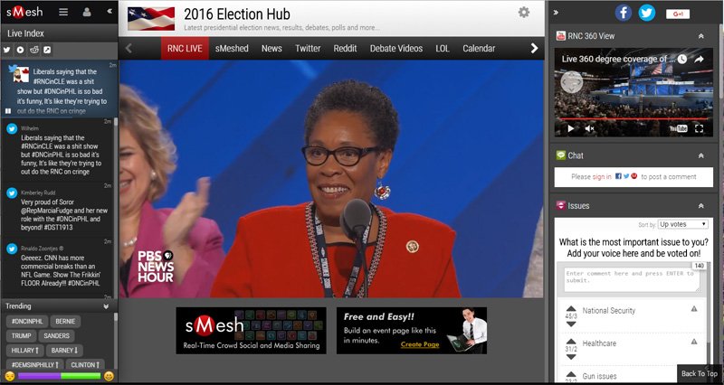 sMeshCentral's tweet photo. Watch #DemsInPhilly Live stream and see real-time crowd sentiment https://t.co/hS2pgF6lSQ https://t.co/49glMvmggV