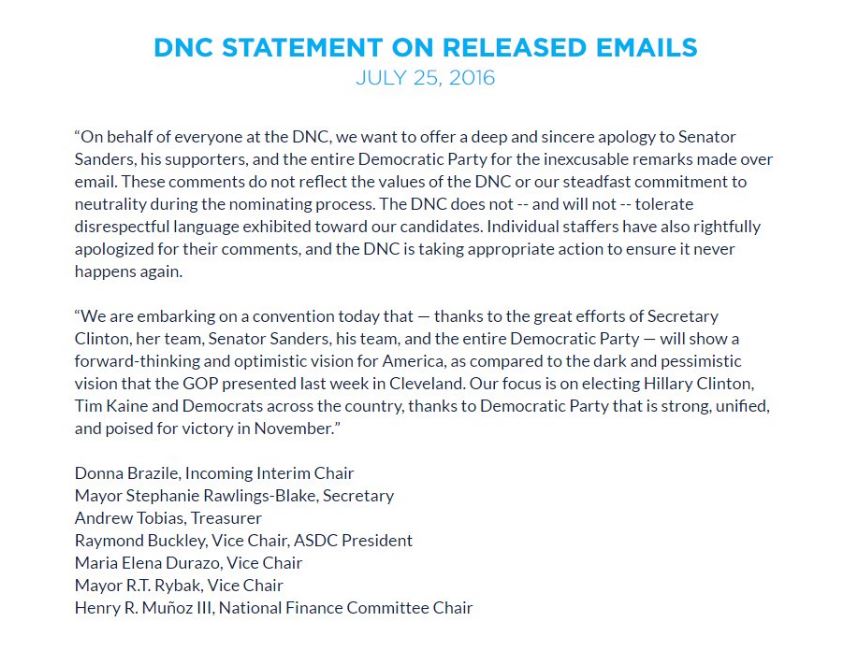 CatSilverTV's tweet photo. JUST IN: DNC issues apology to Bernie Sanders, his supporters and the Democratic Party over email scandal. https://t.co/7qBC6M0atA