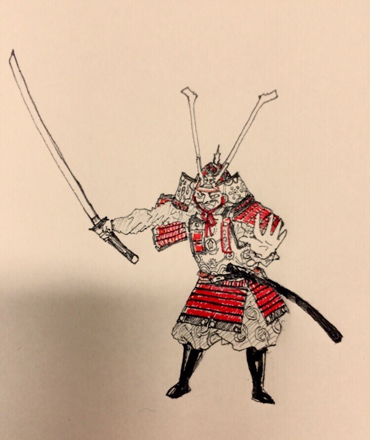 Iマスク 平安時代の武士 イラスト完成