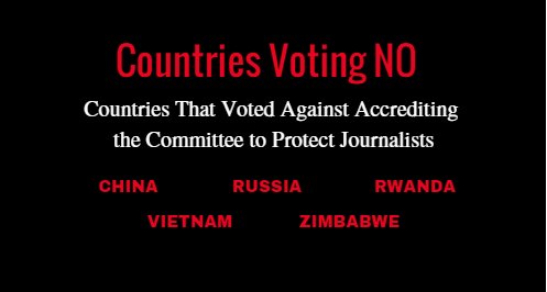 AmbPower44's tweet image. 40 countries just voted to grant UN status to Committee to Protect Journalists. 5 voted (unsuccessfully) against