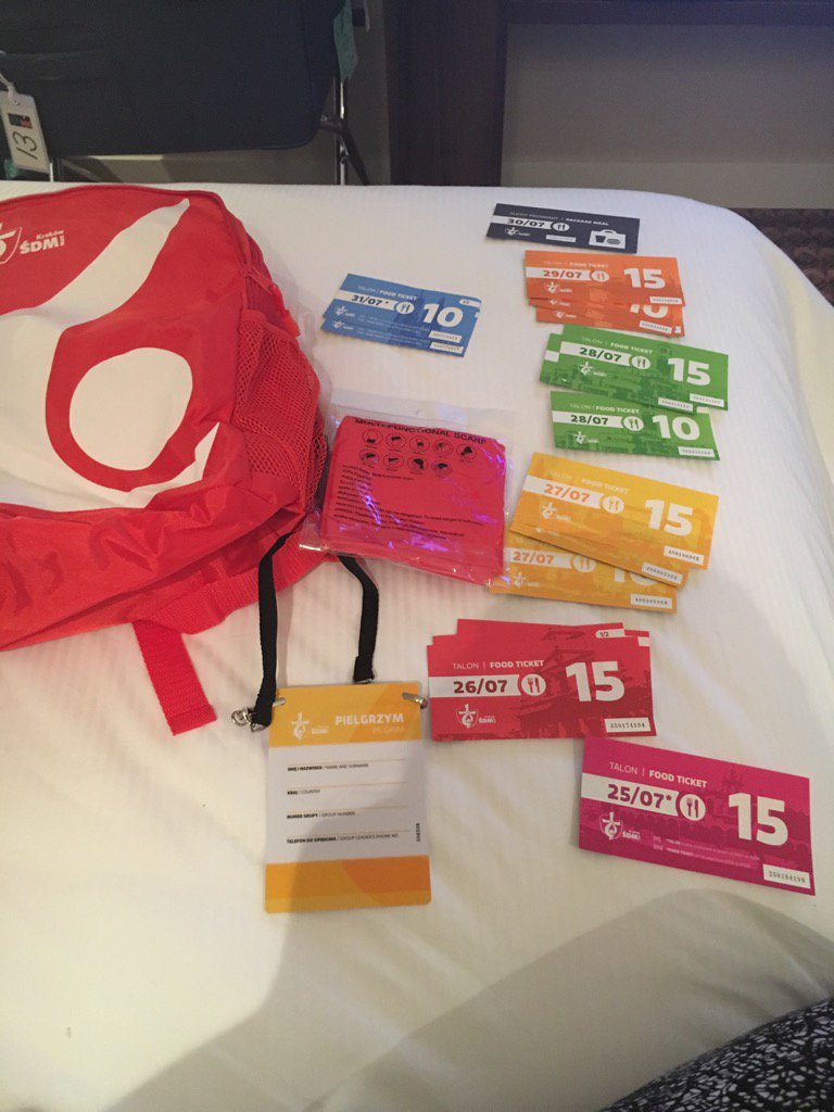 Allie_Maree's tweet photo. All set for our first day of World Youth Day festivities after our backpacks finally arrived! #bneWYD16 https://t.co/mj6jLlM817