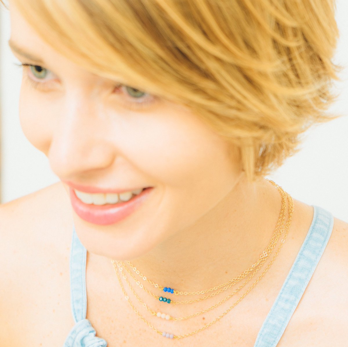 We ❤️ the sweet #simplicity of our 3 Crystal #necklace handcrafted by our artisans in Thailand. #summer #ethicgoods