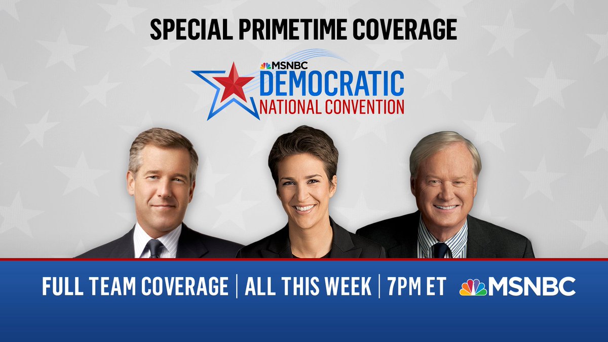 MSNOWNews's tweet image. .@MSNBC has full team primetime coverage of the #DNCinPHL all week! Don't miss a moment. #Decision2016