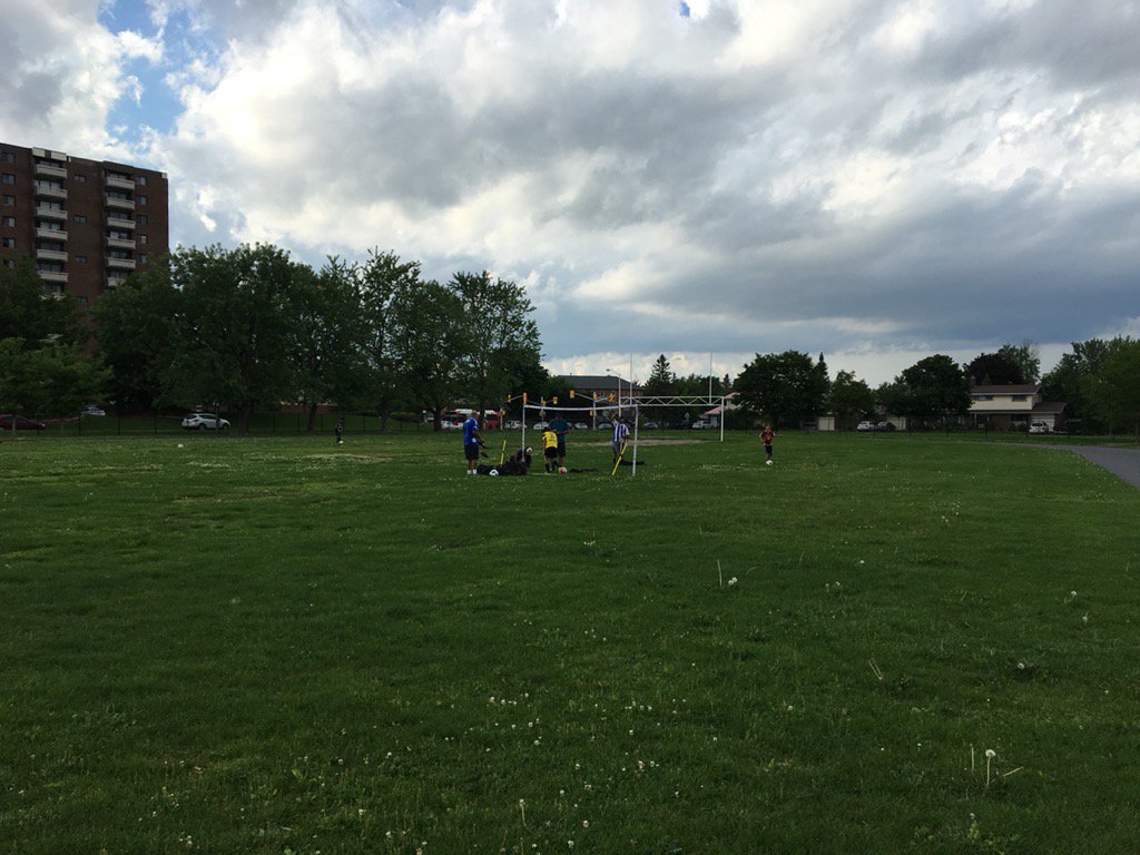 Everything is clear at the pitch! No sign of thunderstorm! Training is a Go!