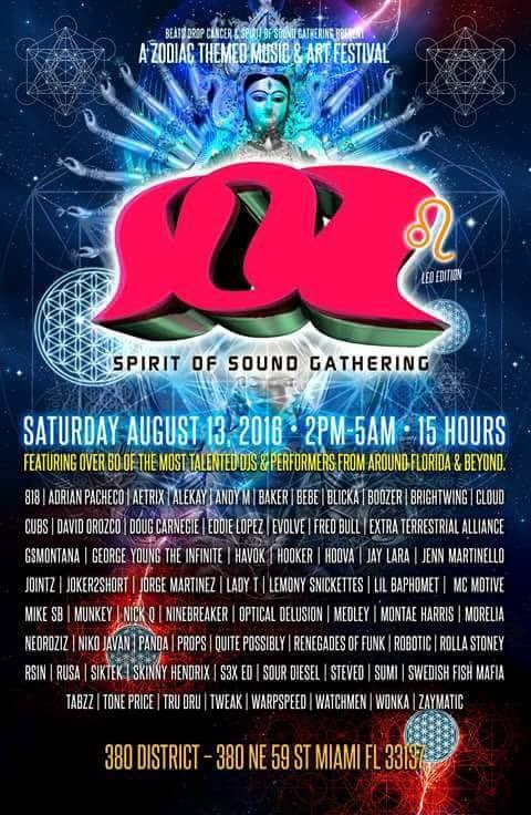 <a href="/CaitfromNY/">Miami Publicist</a>: For Release @BeatsDropCancer &amp; Spirit of Sound Gathering present #SOS Leo Aug13 bit.ly/2a95SA7