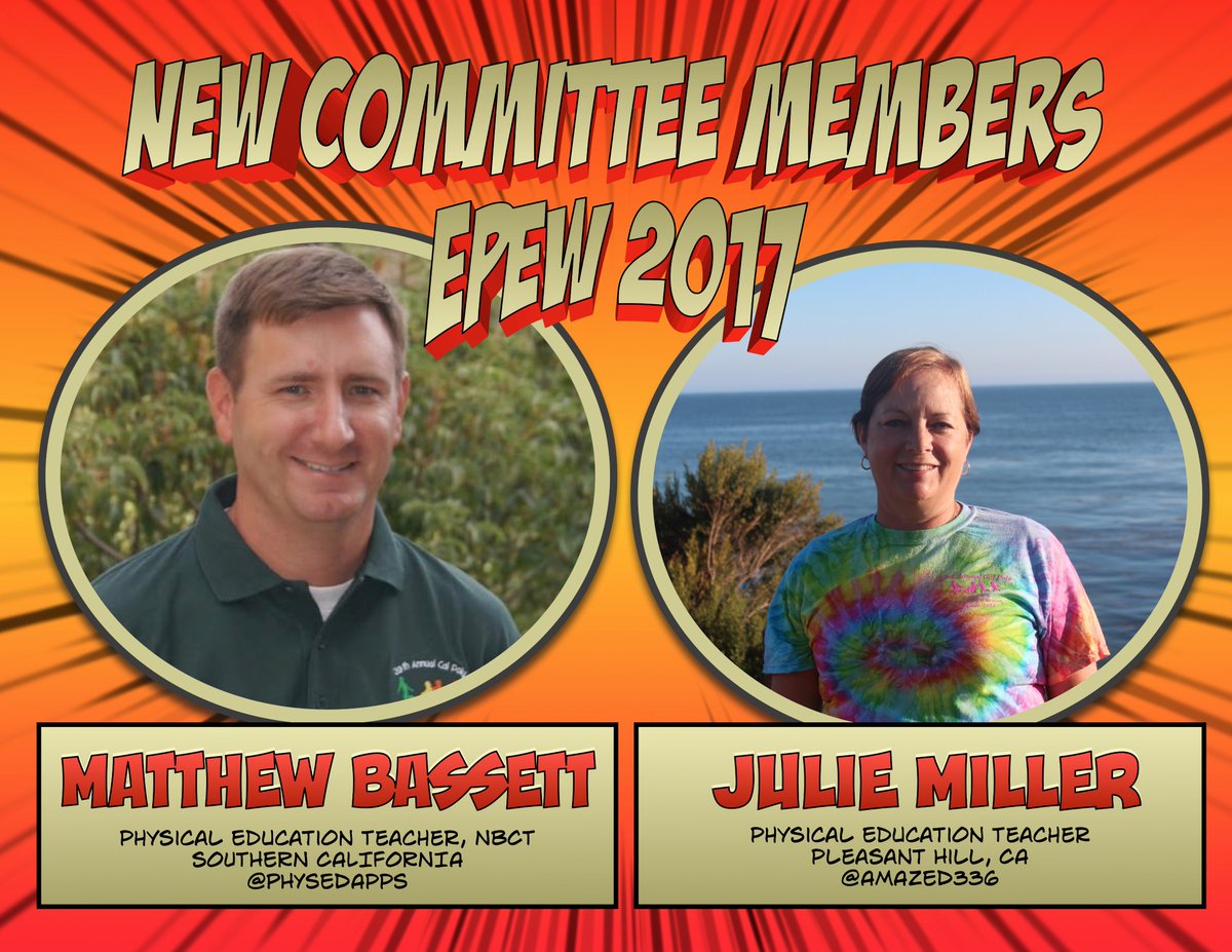 EPEWCP's tweet photo. Welcome our 2 new committee members @PhysEdApps & @amazed336 ! Amazing #physed Ts joining us #EPEW2016 #EPEW2017 https://t.co/uP0kb6OWQY