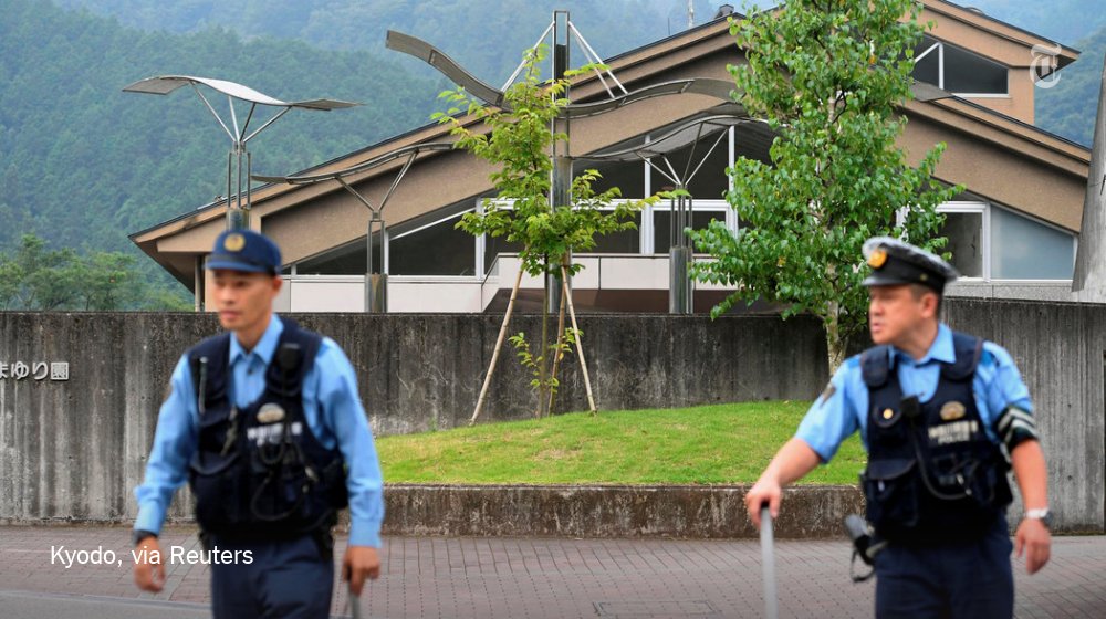nytimesworld's tweet photo. Japan knife attacker, who killed 15, reportedly said: “All the handicapped should disappear” https://t.co/hhem0RVHuL https://t.co/JUm3U8v5Cy