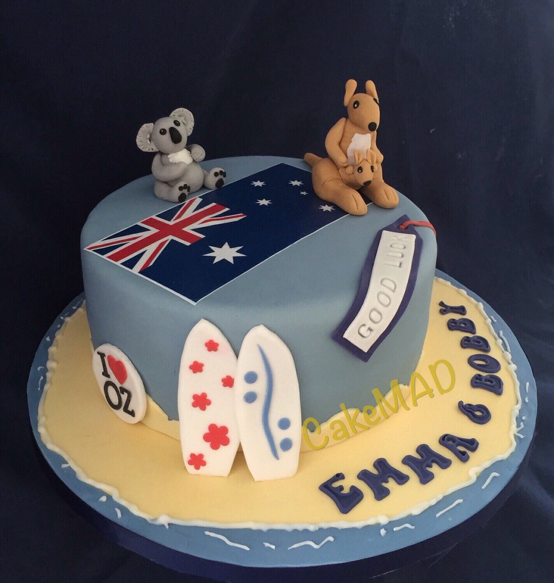 CakeMADrct's tweet photo. It's been busy lately in the CakeMAD kitchen! #suitcasecake #campervancake #Australianthemecake https://t.co/iLCmRG1ZfZ