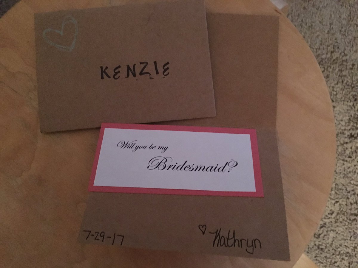 kenzie_todd's tweet photo. I said yes! Can't wait to stand next to @KathrynMac10 as she marries the love of her life😍🎉#kathygetsmarried https://t.co/UD9JYmLr7v