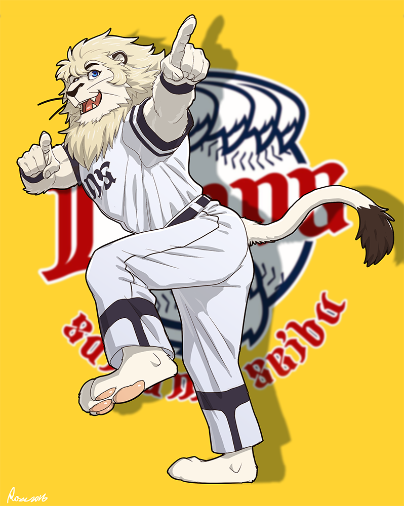 Kimba es la mascota del equipo de béisbol japonés "Saitama Seibu Lions" CoQ8M64UIAAS5Ke