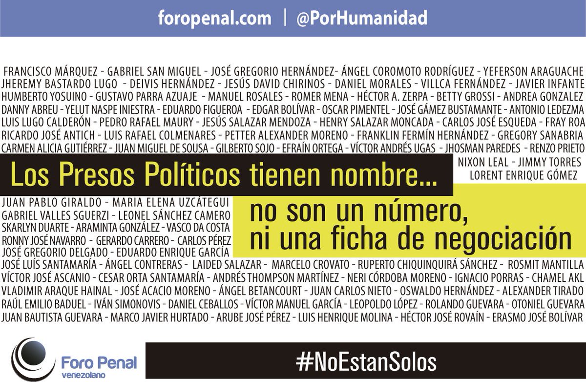 Los presos politicos tienen nombre... No son un número ni una ficha de negociación! #NoEstanSolos