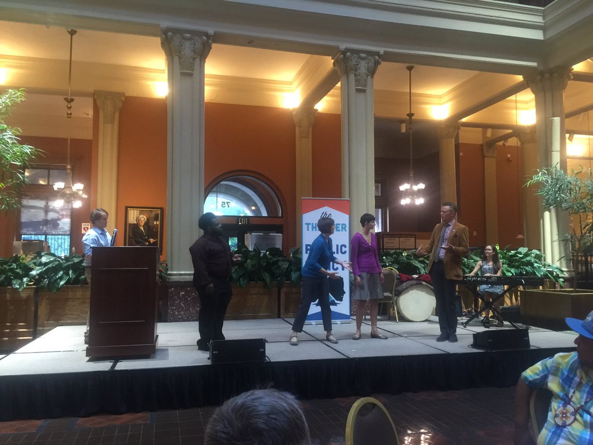 CindyBanyaiEval's tweet photo. The Theater of Public Policy performs improv comedy on #commdev #commdev16 https://t.co/hOYz4W1LdF