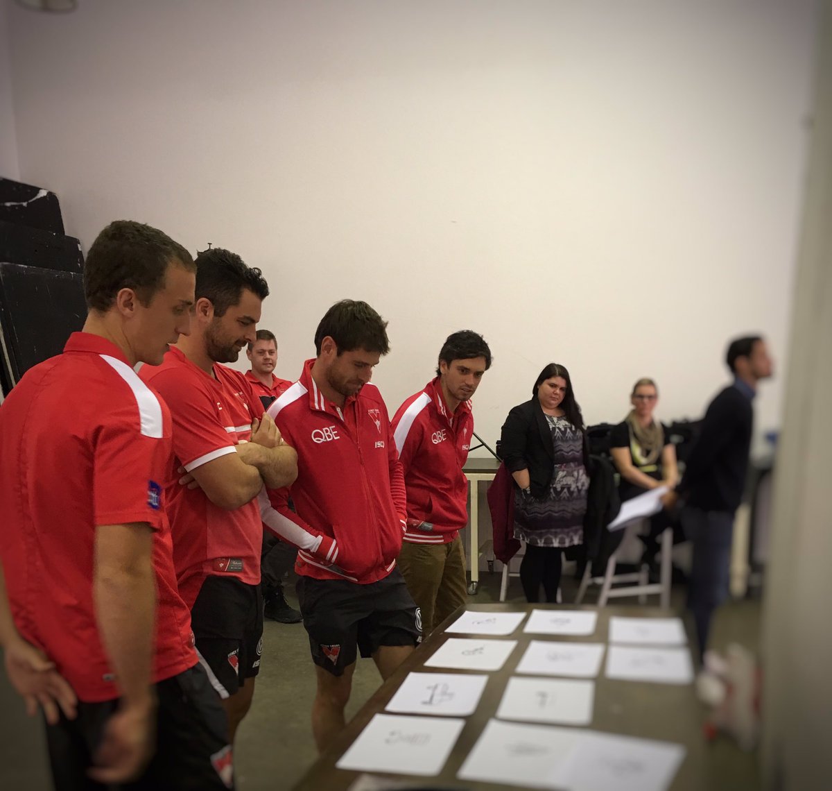 KennardsHire's tweet photo. Choices, choices. @sydneyswans players putting their creative skills to the test today #ToolBoxChallenge https://t.co/Ot1l2FLMWj