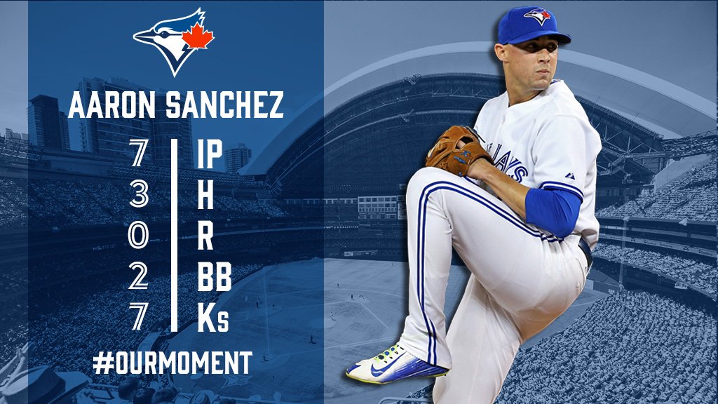 BlueJays's tweet photo. The book is closed on @A_Sanch41 after another terrific outing. #OurMoment https://t.co/REODEgz3Li