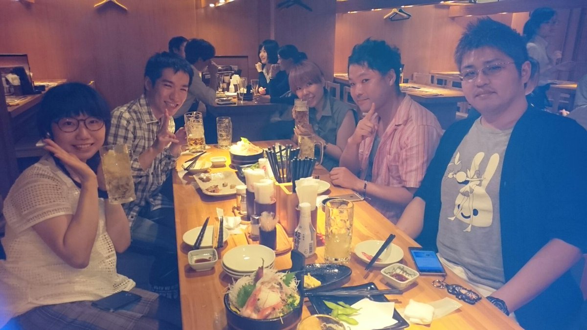 ぷろだくしょんバオバブ Ar Twitter 忍者ハットリくん の食事会での1枚 右から 北村謙次 古川裕隆 花藤蓮 本田真之 小寺麻未 これからも応援よろしくお願いいたします