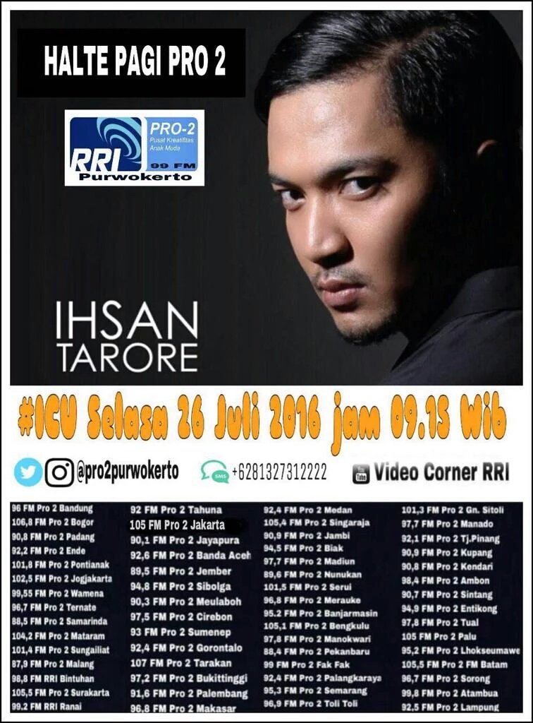 Hr ini pemutaran serentak #jadilahpamungkasku <a href="/ihsantarore/">ihsan tarore</a> RRI Pro 2 sluruh indonesia #ICUPro2FMxIhsanTarore