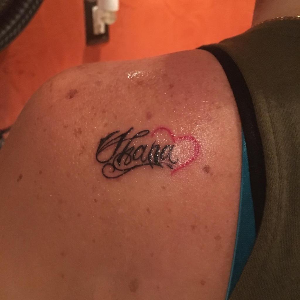 _bosslady33's tweet photo. Ohana @theTattoolady Thanks for the fresh ink. #russorocks https://t.co/p4Yuiv6NGz