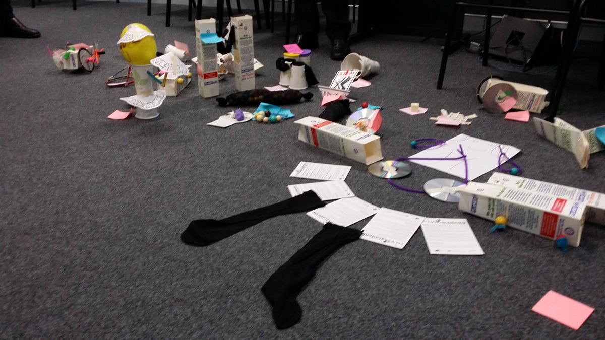 barretmj's tweet photo. #protostorming activity @questacon @QLDSTEM USC STEM Teacher and GO Symposium ...what a creative bunch! https://t.co/75RLjlxZtM