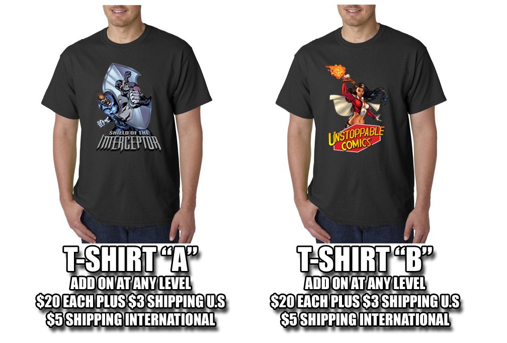 unstoppablecom's tweet photo. U have an option between 2 #TShirts in #ShieldoftheInterceptor #comicbook on #kickstarter https://t.co/5JawU7AuC2 https://t.co/WLCOPHz6pS