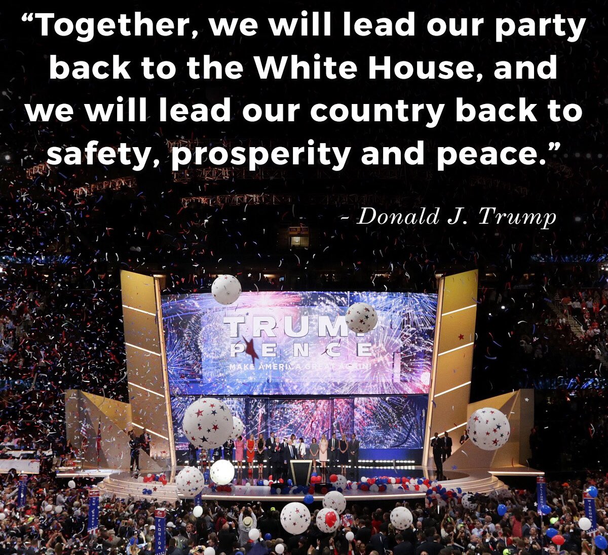 DanScavino's tweet photo. "Together, we will lead our party back to the White House...." 
@realDonaldTrump 
#MAGA #TrumpTrain #TrumpPence16 https://t.co/OF5x9HtYHC