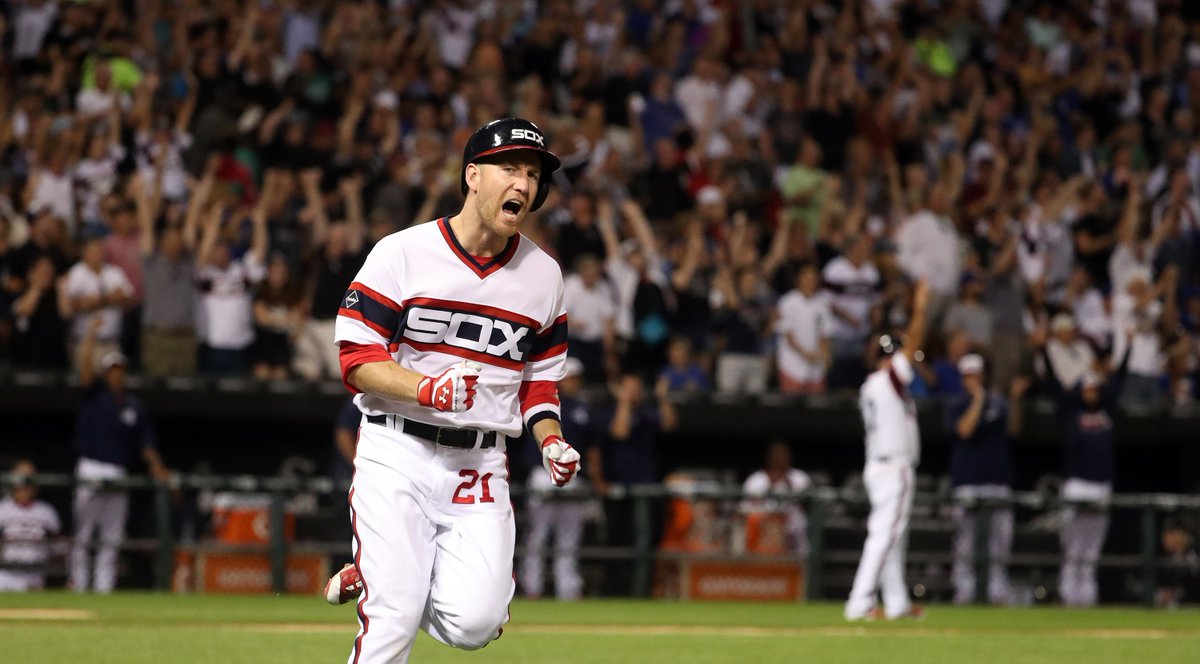 SportsCenter's tweet photo. That's a White Sox winner! Sox walk-off for the 3rd game in a row as they beat crosstown rival Cubs, 5-4. https://t.co/tFeMdvyBqE