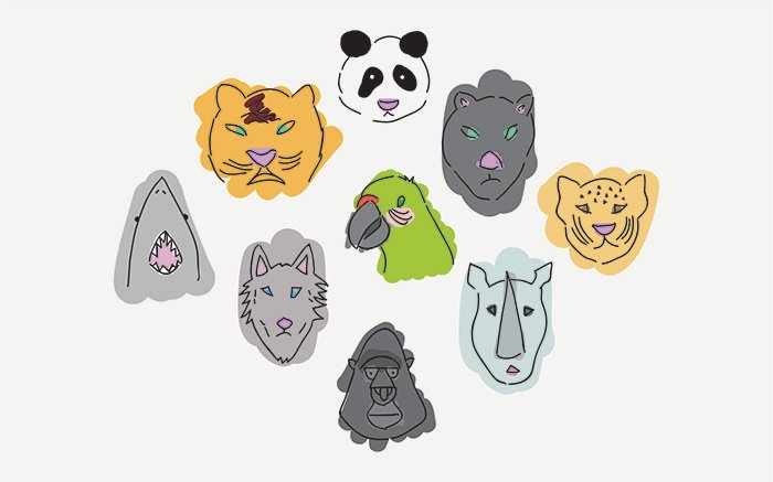ProGonz's tweet photo. Ilustración animales en peligro de extinción. #ProGonz https://t.co/dmTFRiX2iS