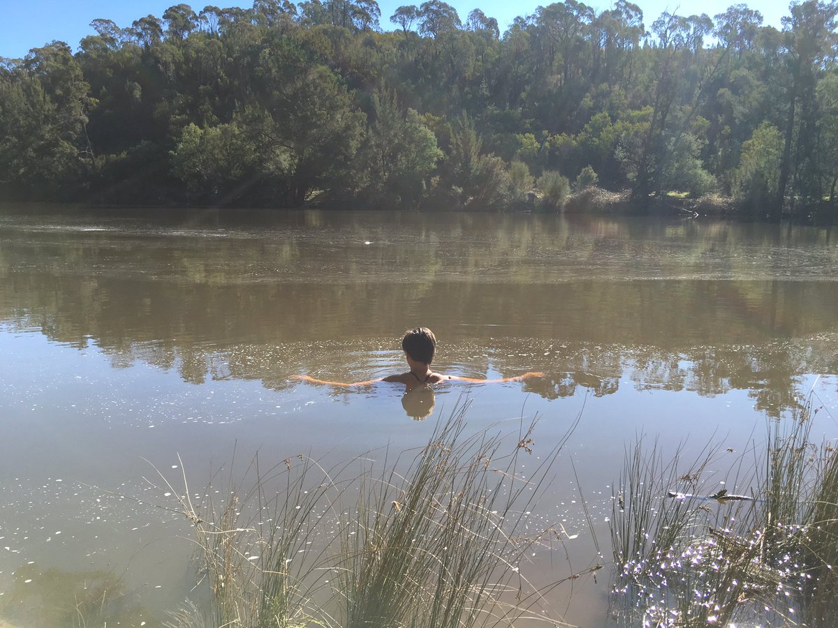 Chongers's tweet photo. Cold dip at the Cotter. https://t.co/q0iL0xh2vZ