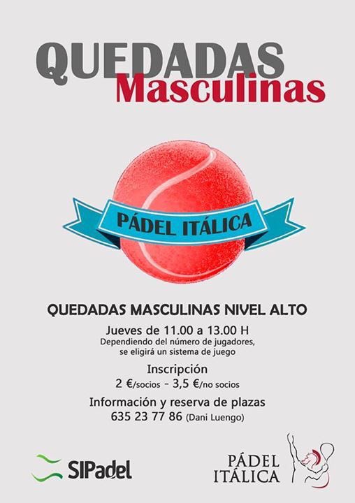 si_padel's tweet photo. ¡Este jueves ÚLTIMA QUEDADA MASCULINA de la temporada! ¿Te lo vas a perder? https://t.co/wPn0DC5oQP