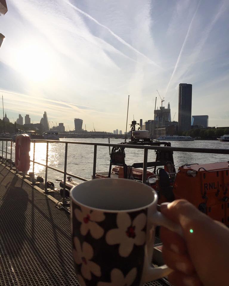 TowerRNLI's tweet photo. .@Capt_Dude @NPASLondon @LDNairamb have we started a new trend #viewwithabrew ? Who else wants to challenge ours ? https://t.co/LatvtAS7qi