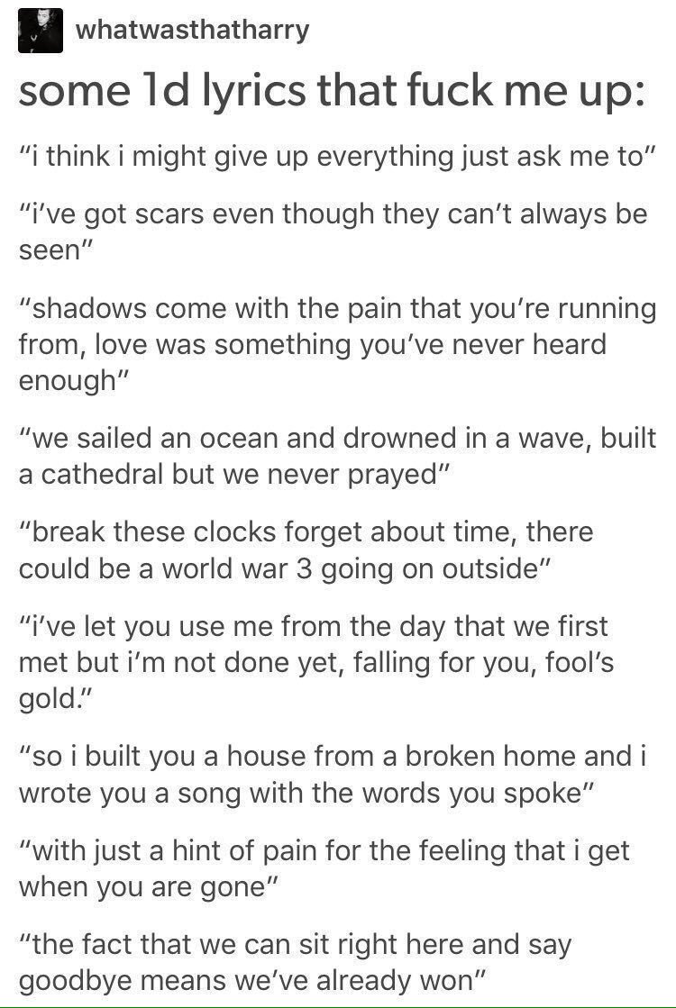 angelicallysad's tweet photo. some 1d lyrics are actually good but some people ignore them only 'cause they are a boyband #stanconfessions https://t.co/ABJpc2cqRC