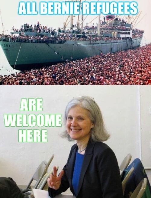 ZorrosMOM73's tweet photo. We can continue what #Bernie started. Jump ship. #GoGreen #DemsInPhilly #JillNotHill #DemExitTuesday https://t.co/7wEoklNbB5