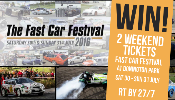 #WIN 2 WEEKEND TICKETS to <a href="/FastCarFestival/">Fast Car Festival</a> at <a href="/DoningtonParkUK/">Donington Park</a> 30-31 Jul. Simply RT by 27/7 to enter!