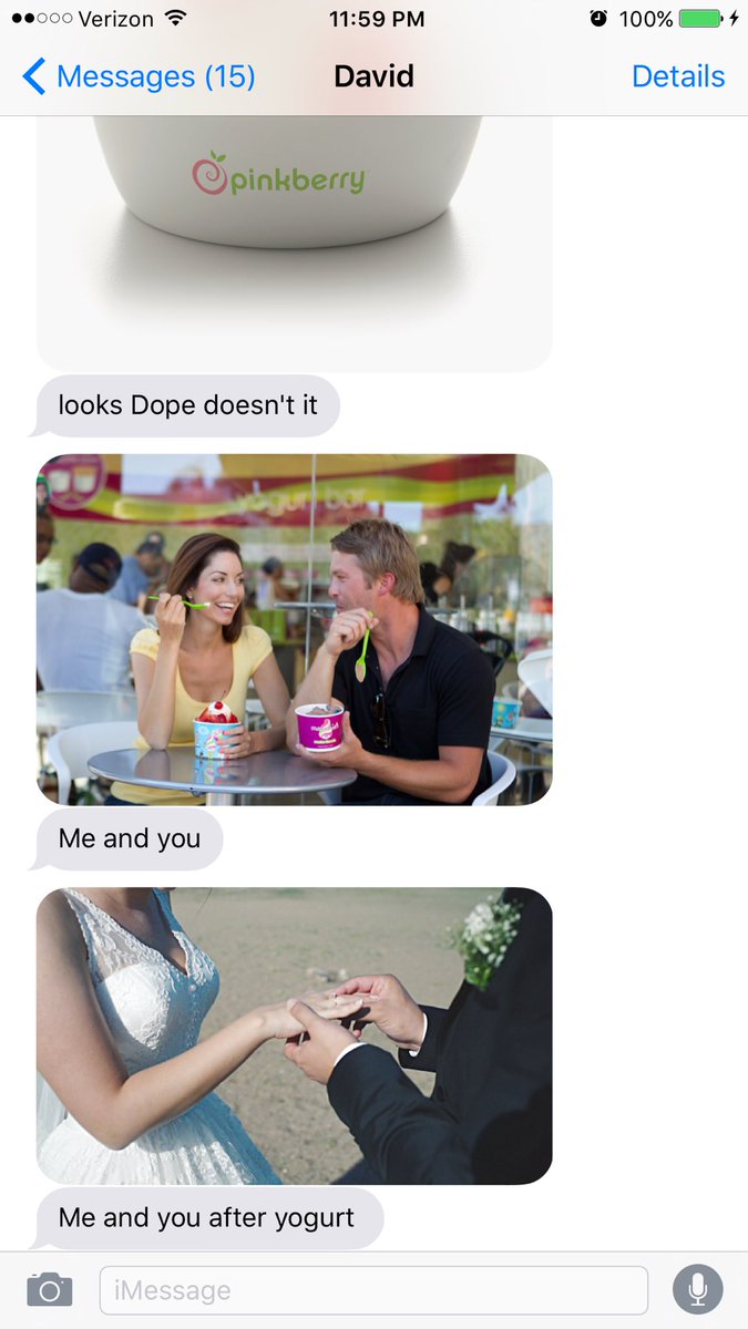 lizakoshy's tweet photo. david trying to convince me to go get frozen yogurt right now bc he has an unhealthy obsession with cold dairy &amp; me https://t.co/Jj4qTz8rvl