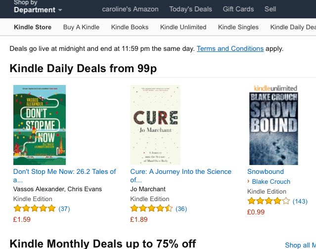 VassosA's tweet image. Just heard Don't Stop Me Now is selected for today's Kindle Daily Deal... £1.39 anyone?!

amzn.to/JC2yQQ