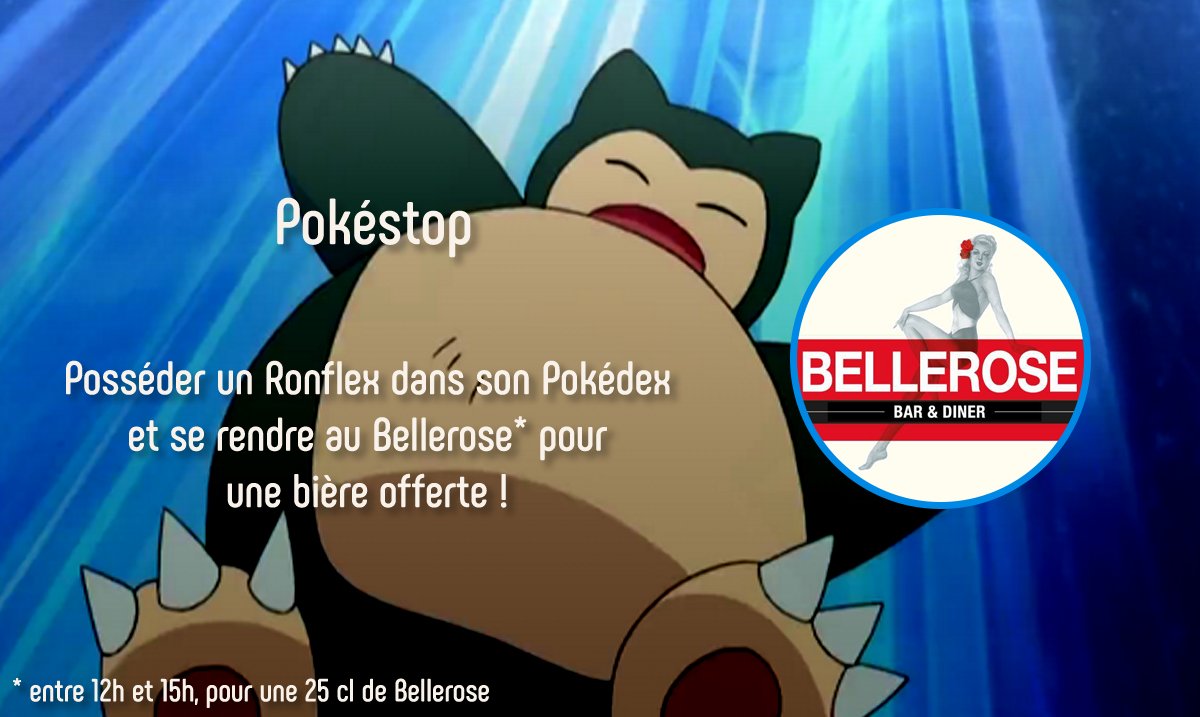Tchivments's tweet photo. Une bière offerte si vous possédez un Ronflex dans votre Pokédex ! #PokemonGO #Lille #bonplan https://t.co/fnEQiaU6C5
