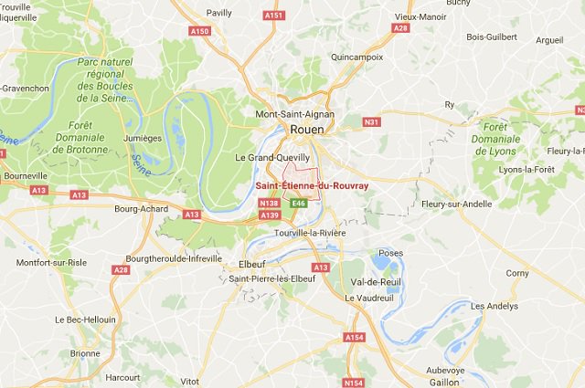 CNEWS's tweet photo. Une prise d'otages est en cours dans une église à Saint-Etienne-du-Rouvray (Seine-Maritime) https://t.co/mLCv1bOjLC