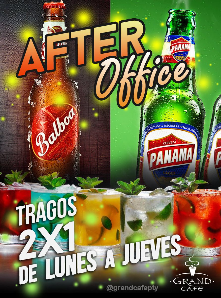 GrandcafePTY's tweet photo. La vida es algo más que laborar. Después de una jornada de trabajo, disfruta con tus compañeros, unos buenos tragos https://t.co/iVBXn6MDa8