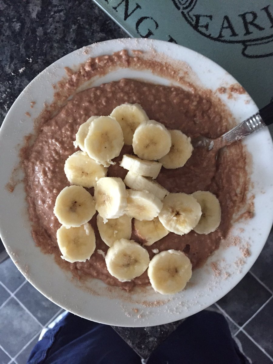 Chocolate protein porridge. #porridge #banana