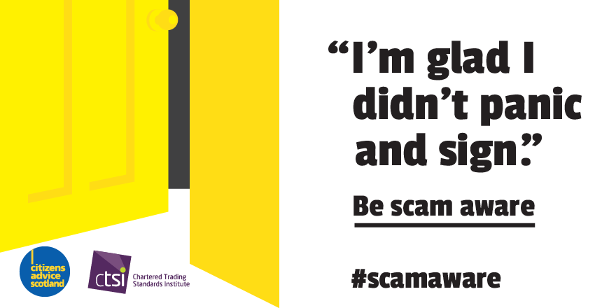 RT <a href="/FifeTS/">FifeTradingStandards</a> "Doorstep scams account for 13% of all scams &amp; often target vulnerable people –help them stay #scamaware "