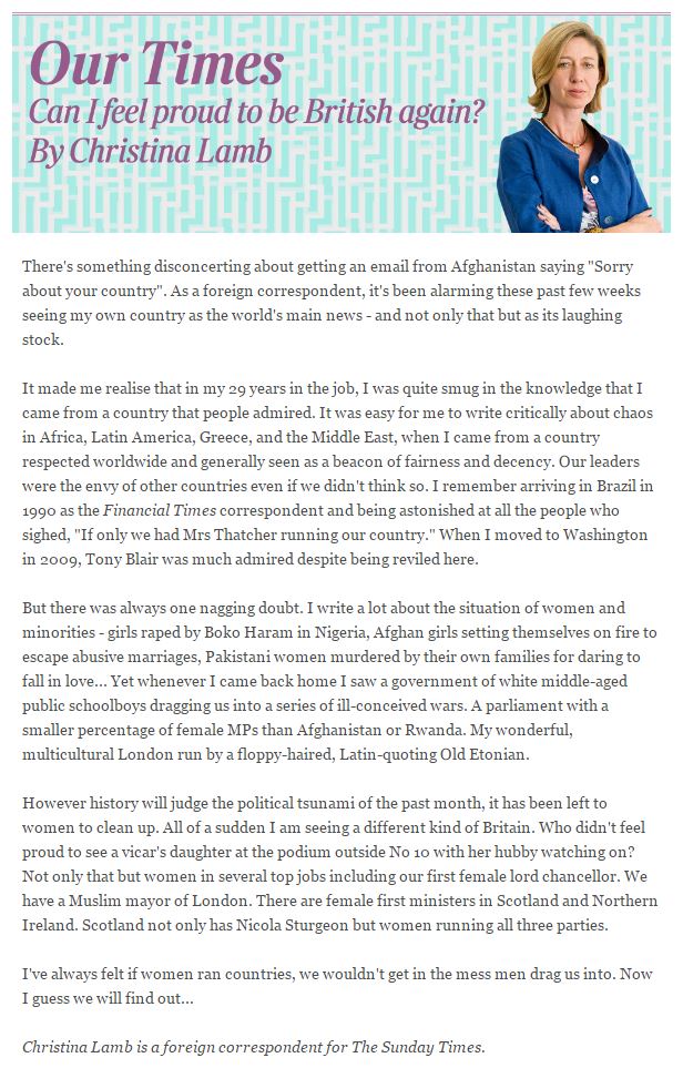 Powerful column by <a href="/christinalamb/">christinalamb</a> in last week's email #womenleaders thetimes.co.uk/woman