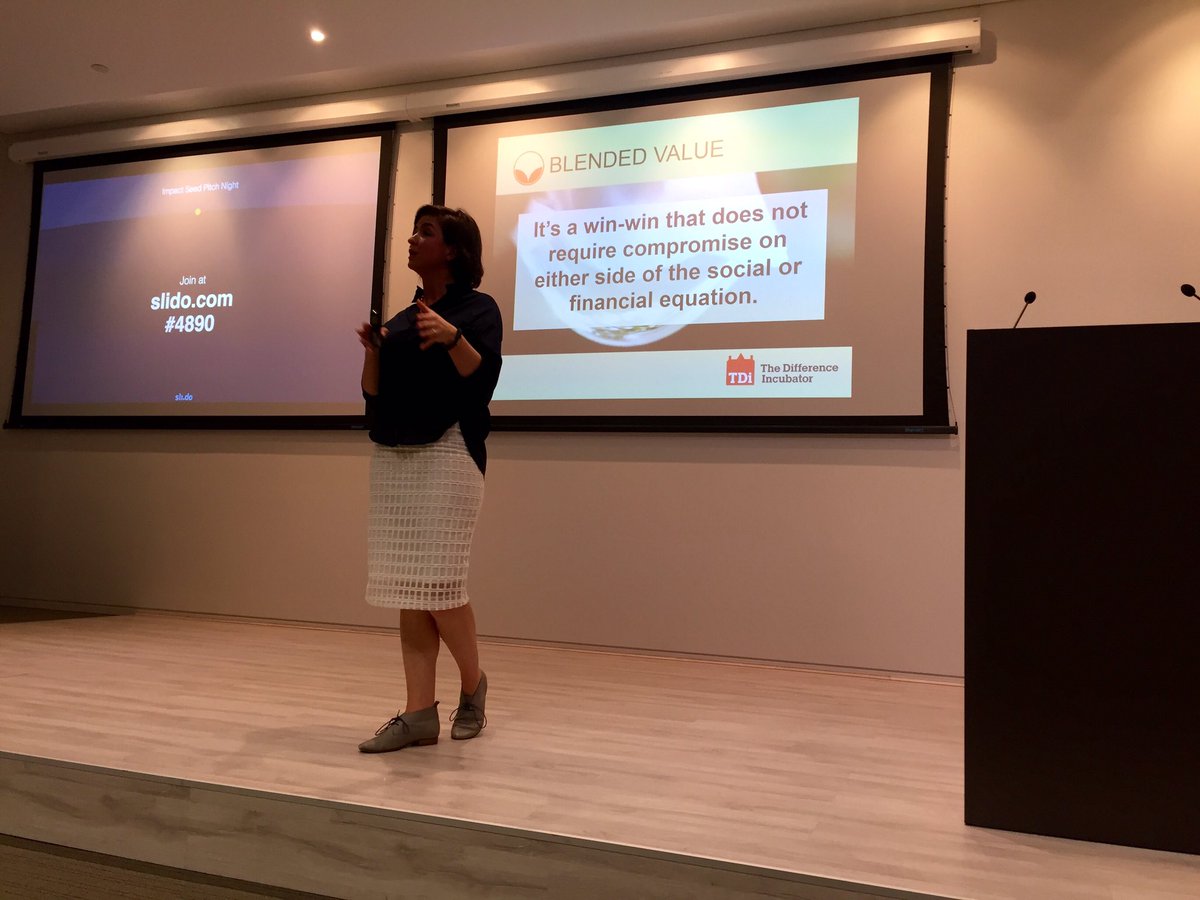 ImpactSeedOrg's tweet photo. #SocImpFest #impactseed pitch night, chuffed to have @BessiGraham of @difincubator talk on doing good while making $ https://t.co/WYMd7eWVom