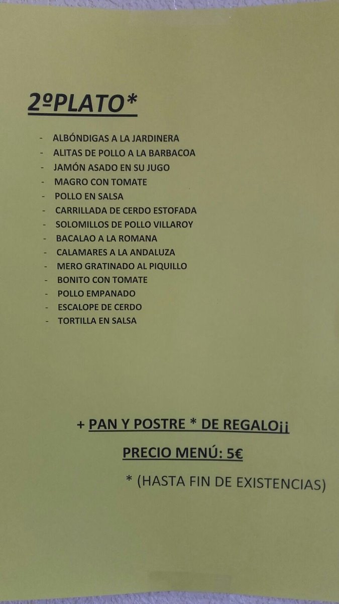 Catapanguada's tweet photo. Menú de hoy, martes 26 de julio. https://t.co/2LErspRAsr