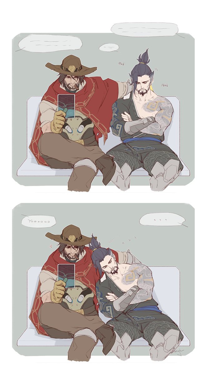 minghii's tweet image. let the man sleep on his boyfriend #mchanzo #Overwatch im drawing them literally everyday lmao shit