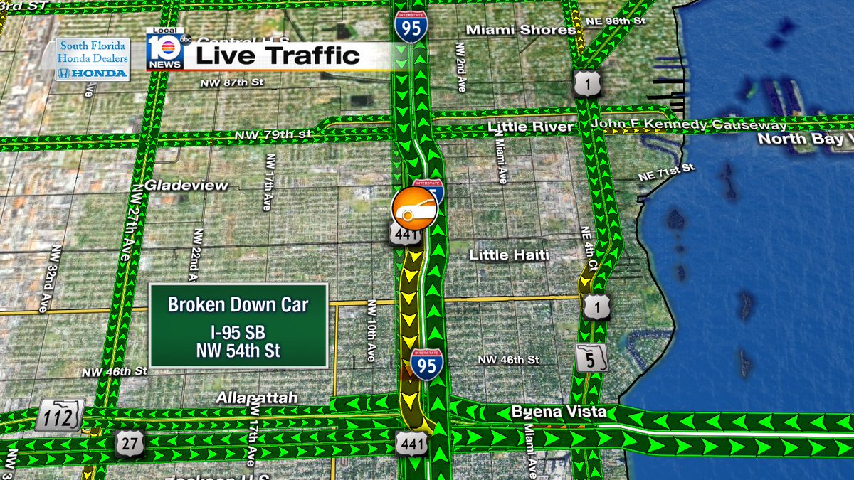 Broken Down Car on I-95 SB and NW 54th St #TRAFFIC #MIAMI https://t.co/09Pk9DCuY7