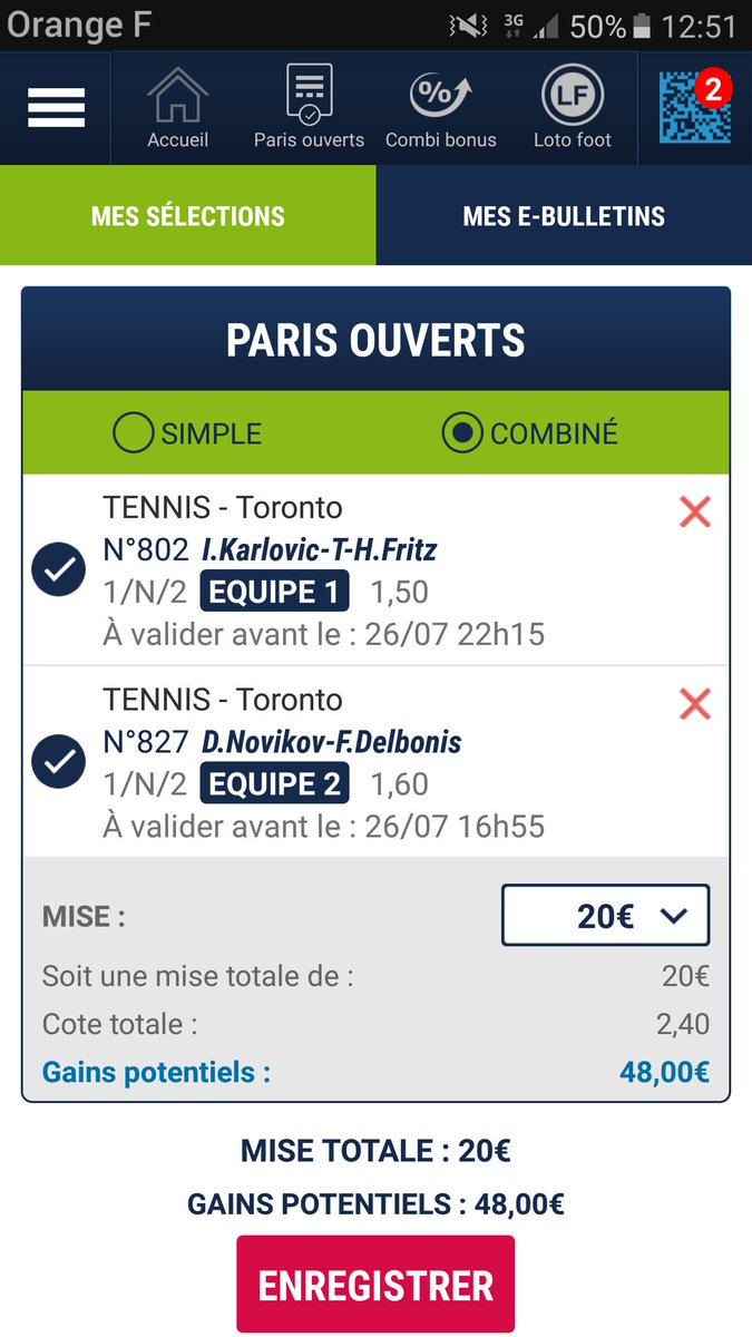 YesPronos's tweet image. Aujourd'hui, deux match à parier. En simple ou en double. Bonne chance à tous!

L'équipe Yes prono's.