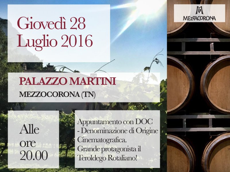 MezzacoronaIT's tweet photo. Una serata dedicata al Teroldego Rotaliano! Vi aspettiamo! https://t.co/QjMweprsZO  #Stradavinotrentino #DOCCinema https://t.co/EM6bUjNNIj