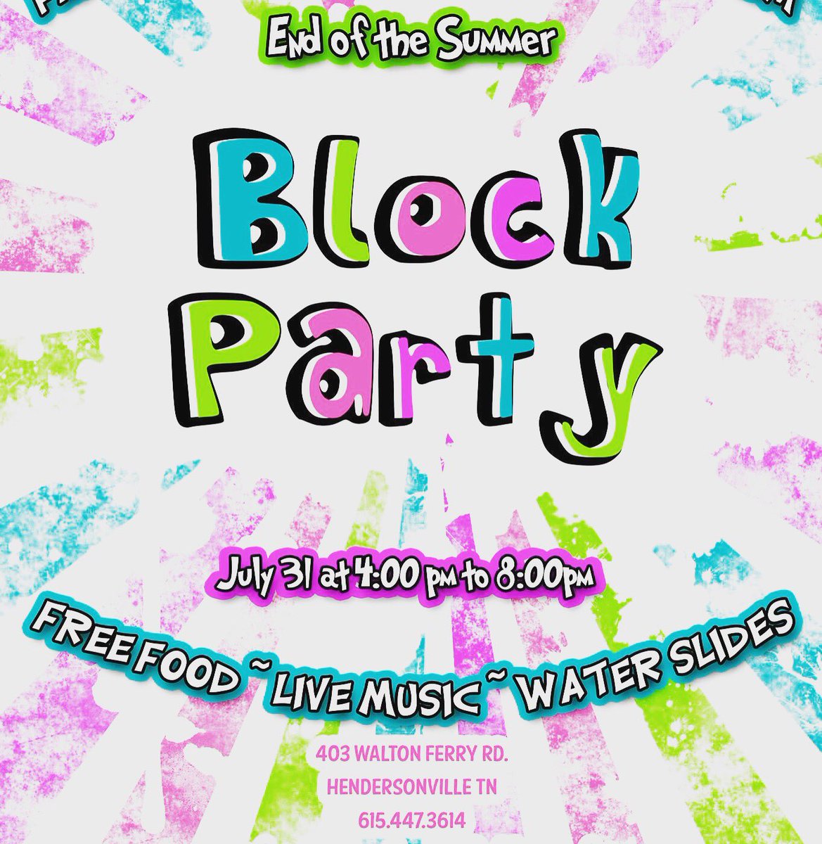 shandatripp's tweet photo. Don't miss this Sunday!! Turn Up Block Party with @YaIgnite band, water slides, food, &amp; giveaways! 4pm - 8pm https://t.co/vj1vXmLTxT