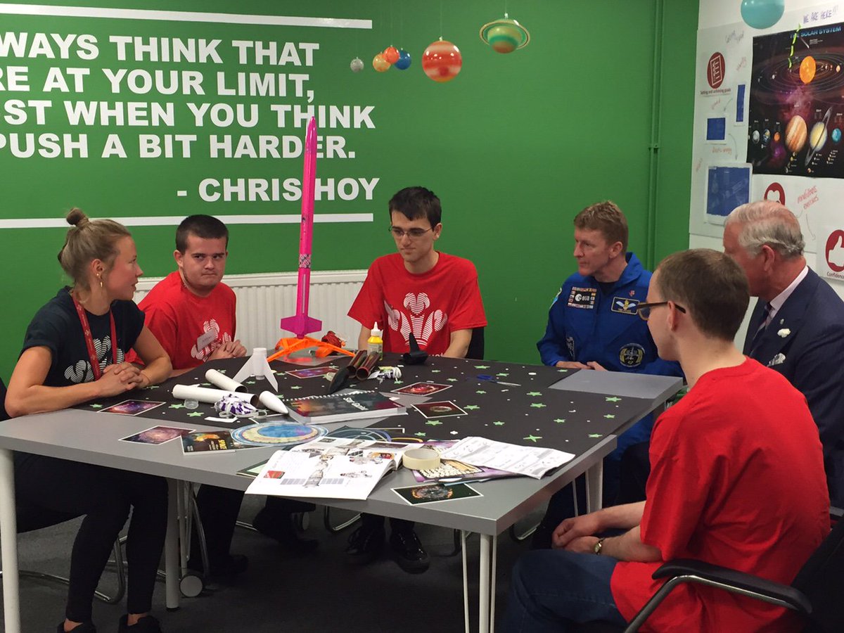 .<a href="/astro_timpeake/">Tim Peake</a> is meeting young people at @PrincesTrust centre in Bristol today - with HRH Prince of Wales
